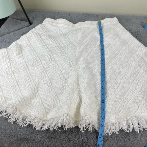 NWOT Rebecca Taylor Ivory Cotton Textured Tweed Frayed Hem Skirt White - Picture 16 of 16